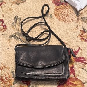 Fossil Black Leather Crossbody Bag
